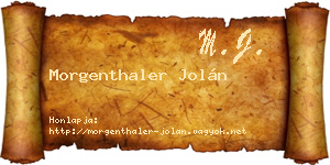 Morgenthaler Jolán névjegykártya