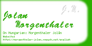 jolan morgenthaler business card